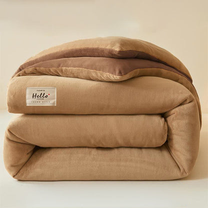 Couverture en peluche simple, unie et chaude - Café et chameau - 200 cm x 230 cm - image 11