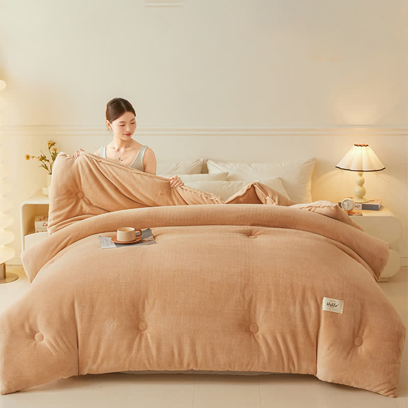 Couverture en peluche simple, unie et chaude - image 2