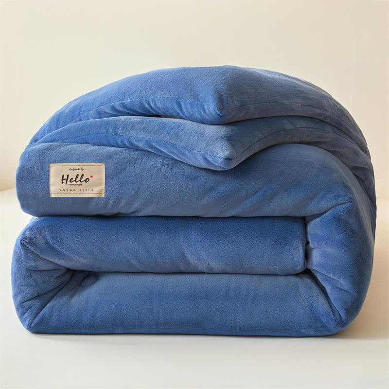 Couverture en peluche simple, unie et chaude - Bleu royal - 200 cm x 230 cm - image 8