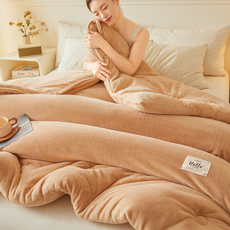 Couverture en peluche simple, unie et chaude - image 4