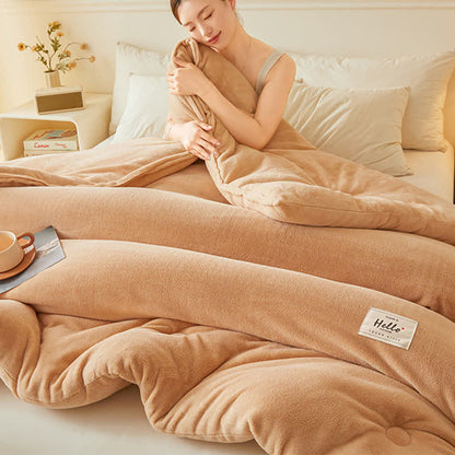 Couverture en peluche simple, unie et chaude - image 4