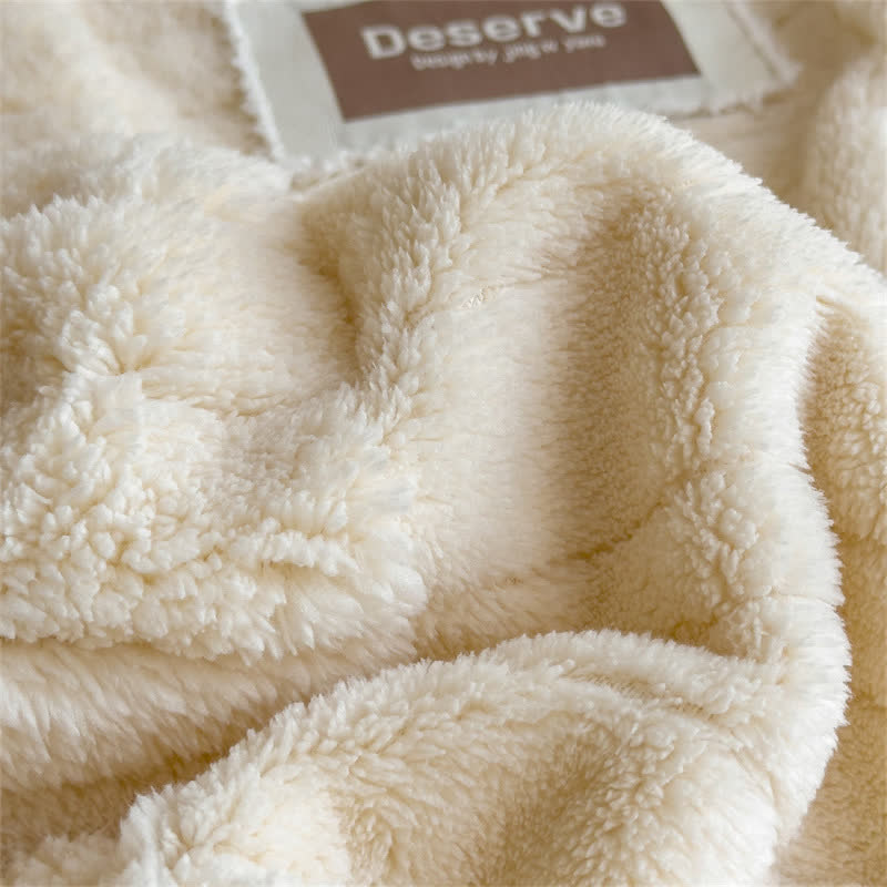 Couverture luxueuse et chaude à rayures texturées - image 16