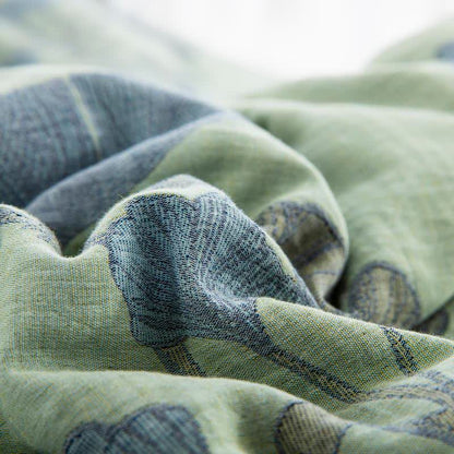 Linge de lit réversible en gaze de coton avec feuilles de ginkgo - image 8