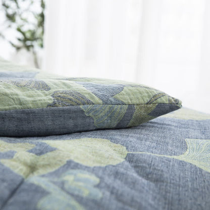 Linge de lit réversible en gaze de coton avec feuilles de ginkgo - image 6