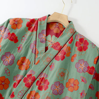 Ensemble de vêtements de détente kimono en coton Plum Blossom - image 5