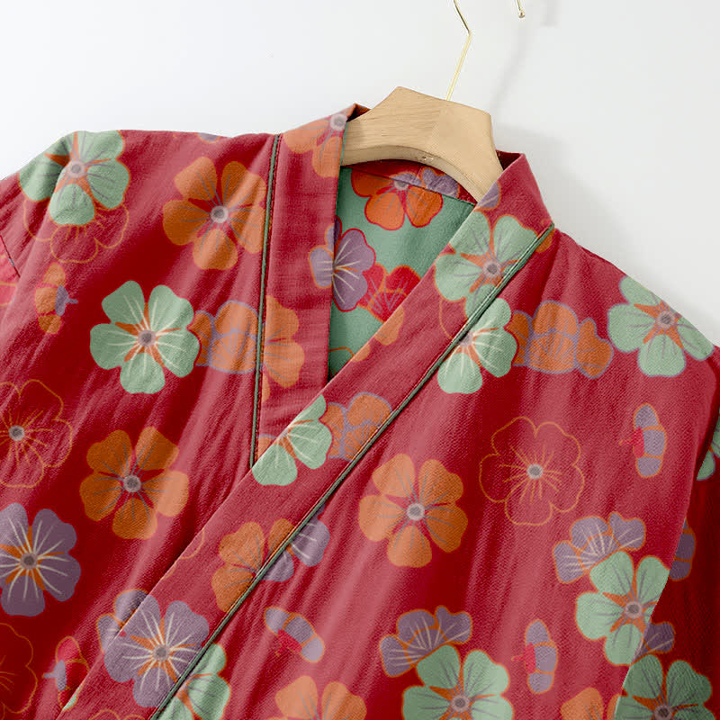 Ensemble de vêtements de détente kimono en coton Plum Blossom - image 2