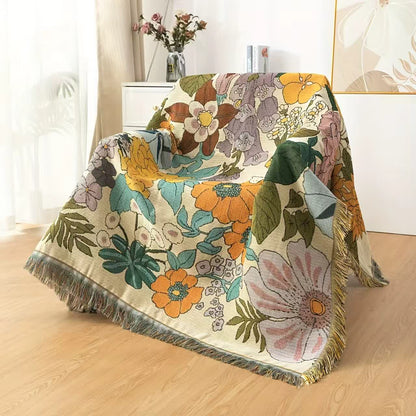 Couverture de canapé avec des fleurs luxuriantes - image 1