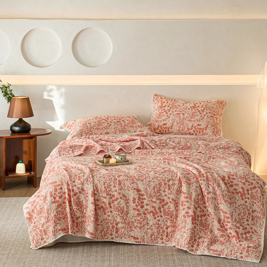 Couette en gaze de coton douce à motif floral - image 0