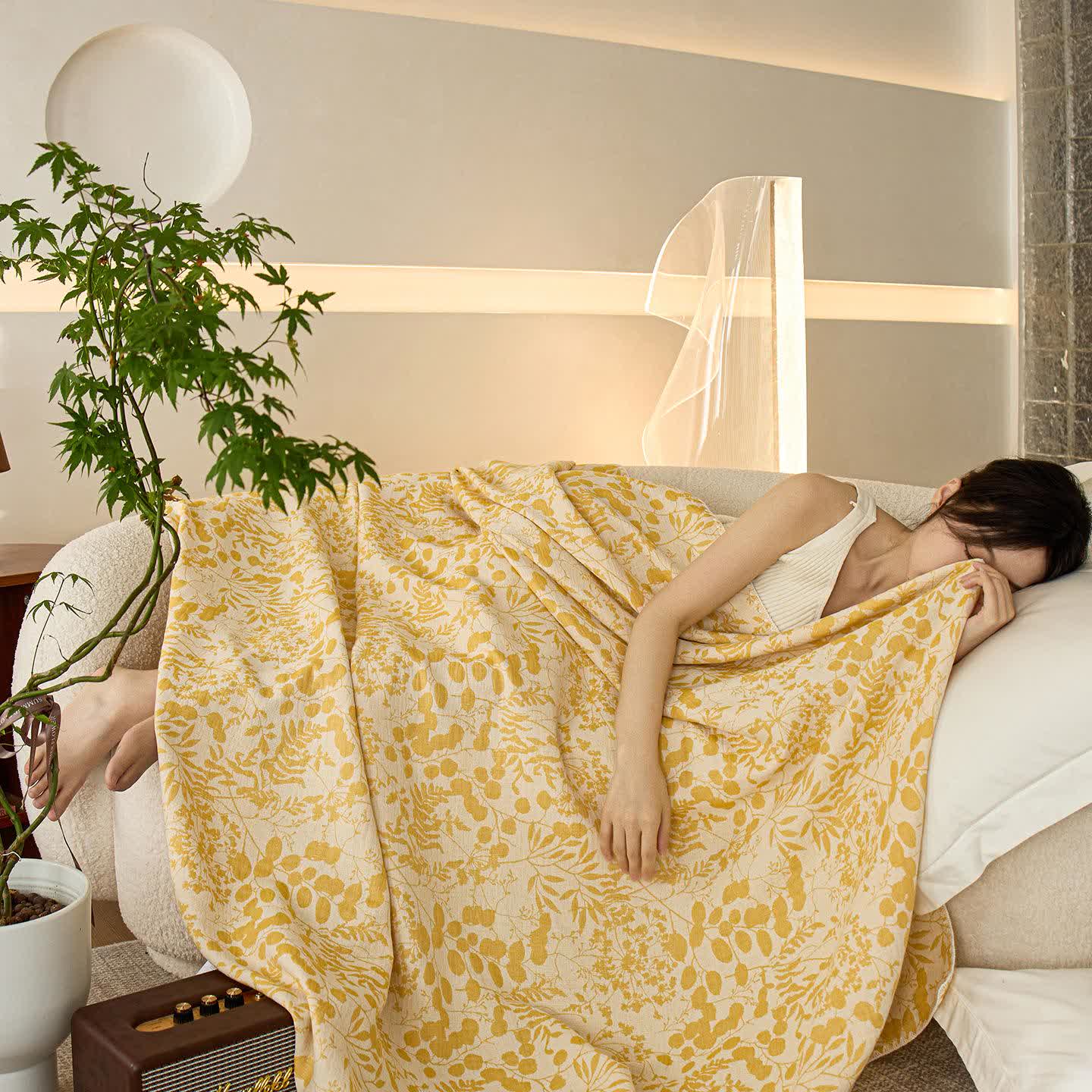 Couette en gaze de coton douce à motif floral - image 18