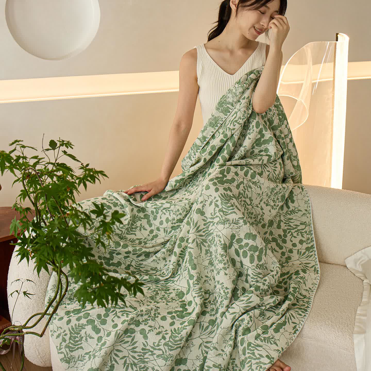 Couette en gaze de coton à motif floral doux Ownkoti - image 25