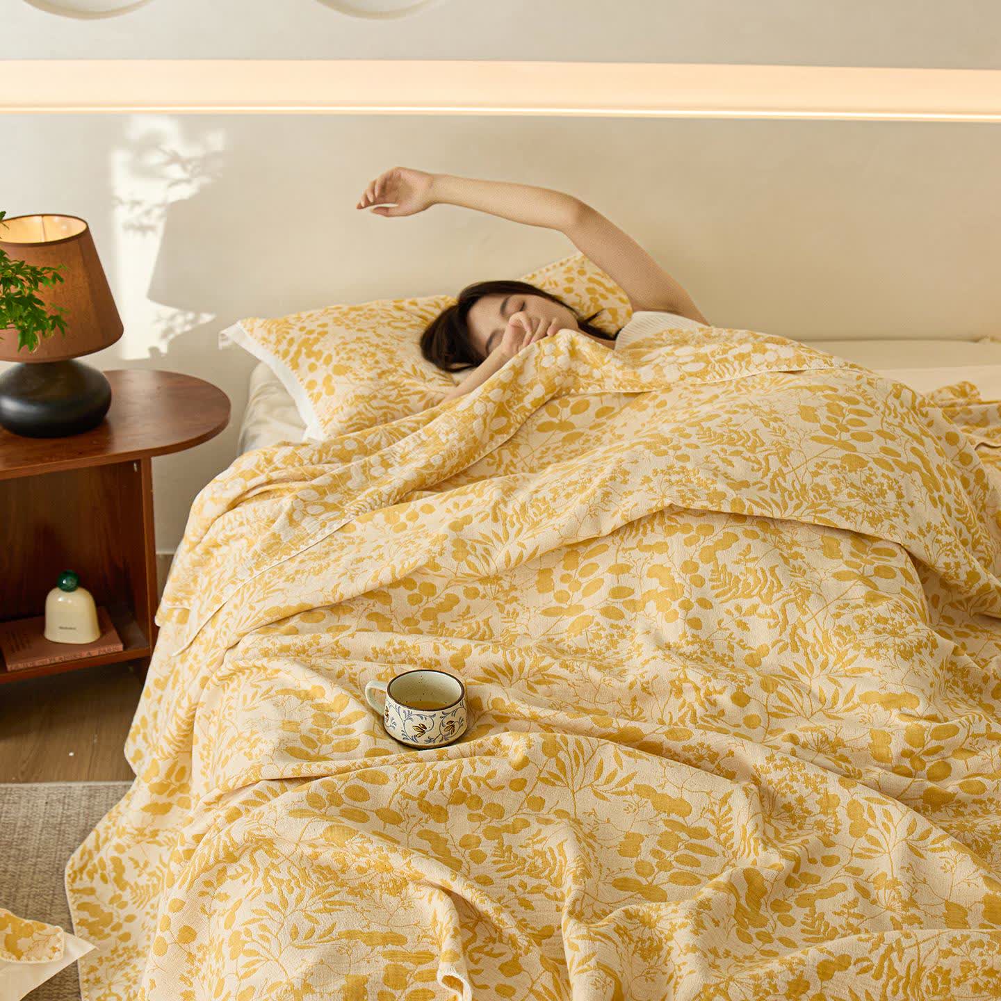 Couette en gaze de coton douce à motif floral - image 16