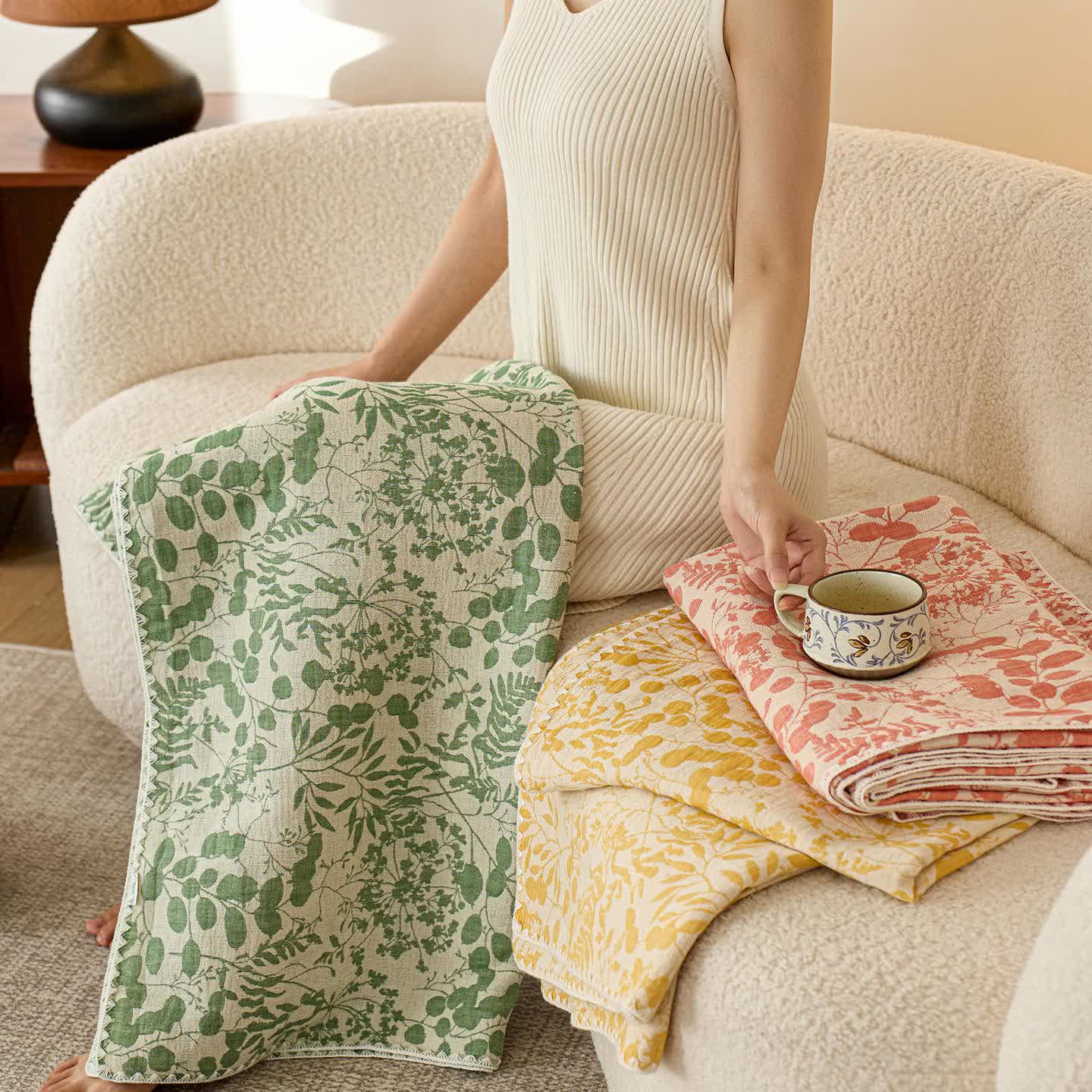 Couette en gaze de coton douce à motif floral - image 4