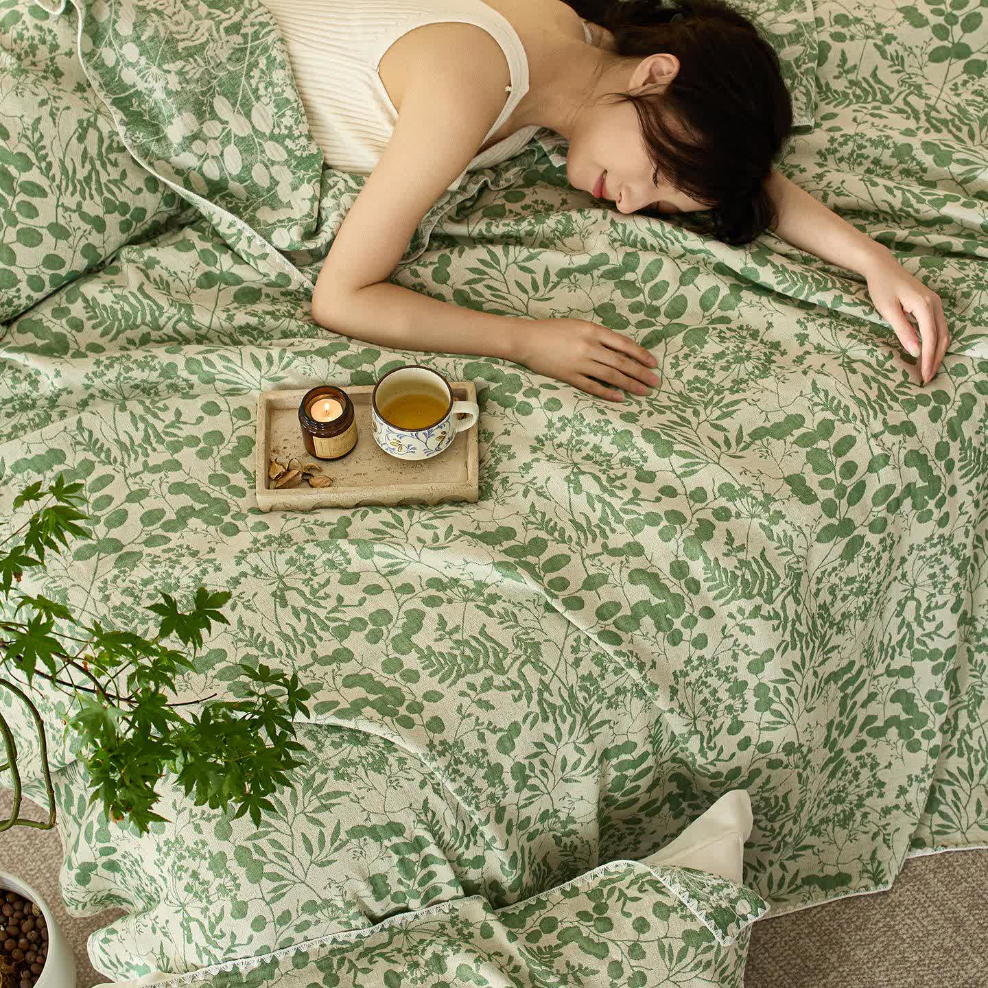 Couette en gaze de coton à motif floral doux Ownkoti - image 24