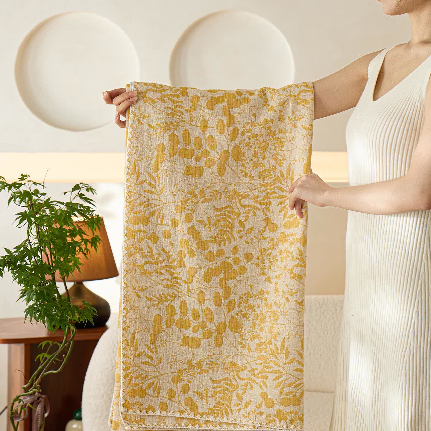 Couette en gaze de coton douce à motif floral - image 20