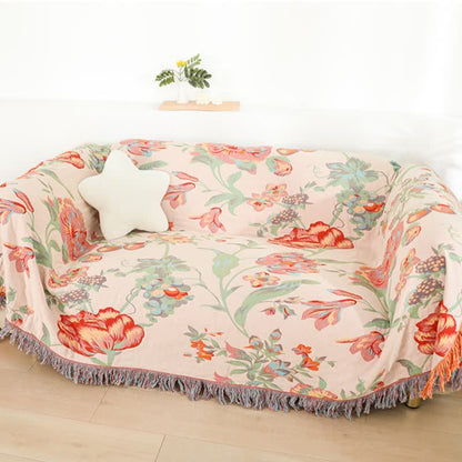 Couette à pompons en gaze de coton avec fleurs d'oranger - image 2