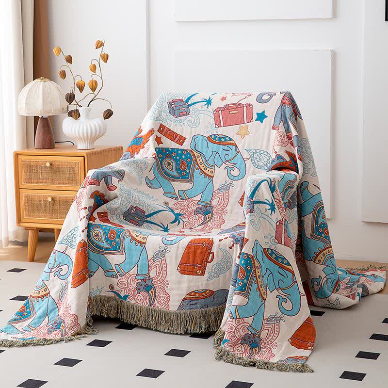 Couette amusante avec pompon éléphant en gaze de coton - image 1