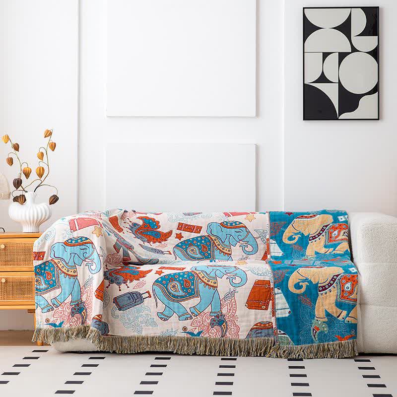 Couette amusante avec pompon éléphant en gaze de coton - image 3