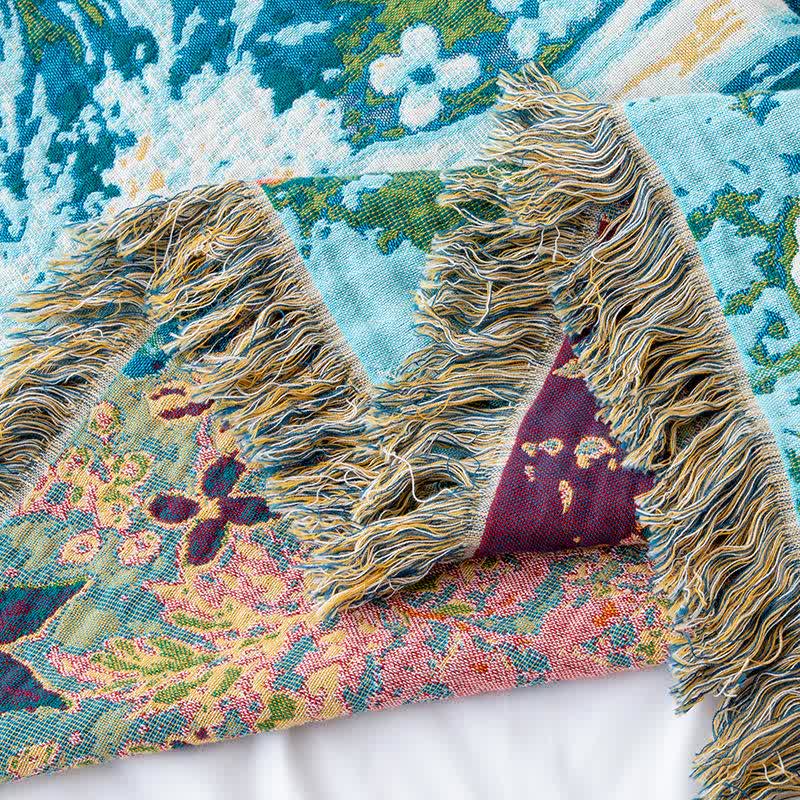 Couette à pompons et motif marguerites forestières en gaze de coton - image 5