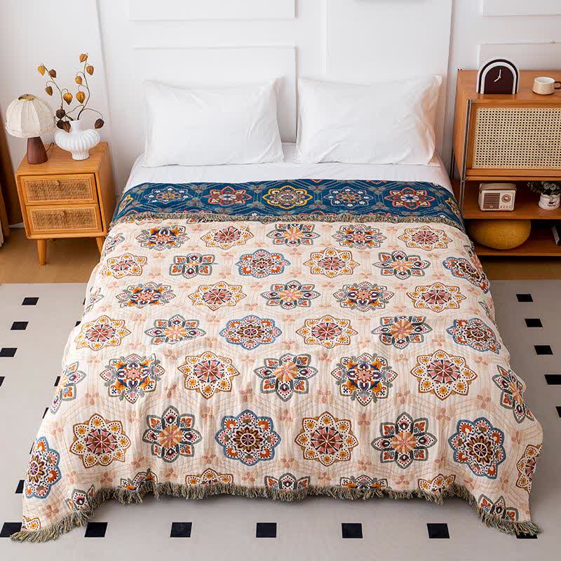 Couette en coton à fleurs ethniques en forme d'étoile - 200cm x 230cm - image 0