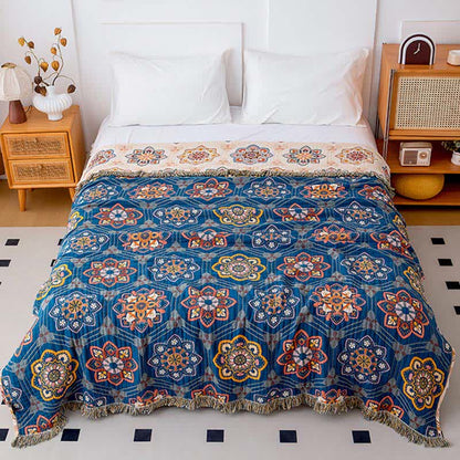 Couette en coton à fleurs ethniques en forme d'étoile - image 1