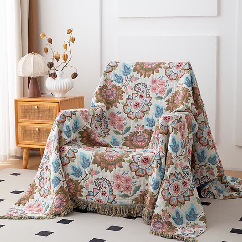 Couette en gaze de coton à motif floral cachemire ethnique - image 2