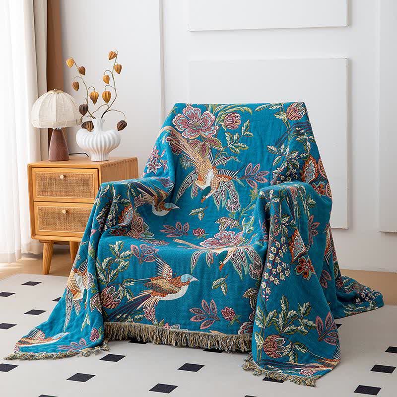 Couette à pompons en gaze de coton avec oiseau en vol - image 7