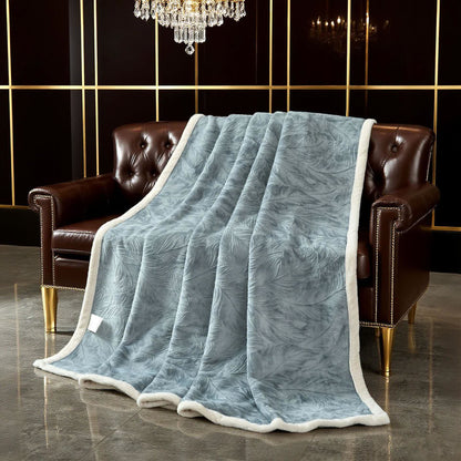 Couverture chaude avec structure en feuilles - image 0