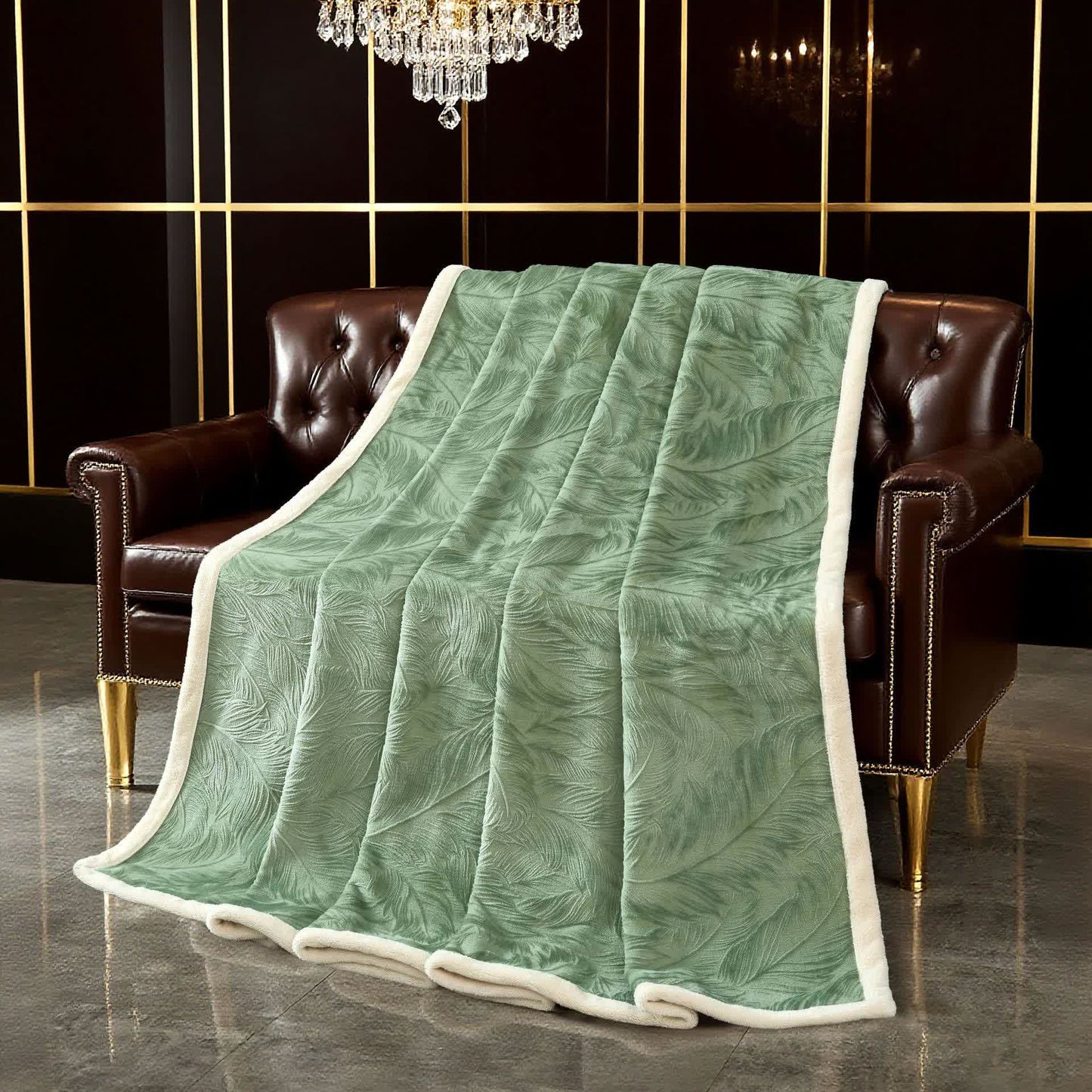Couverture chaude avec structure en feuilles - image 20