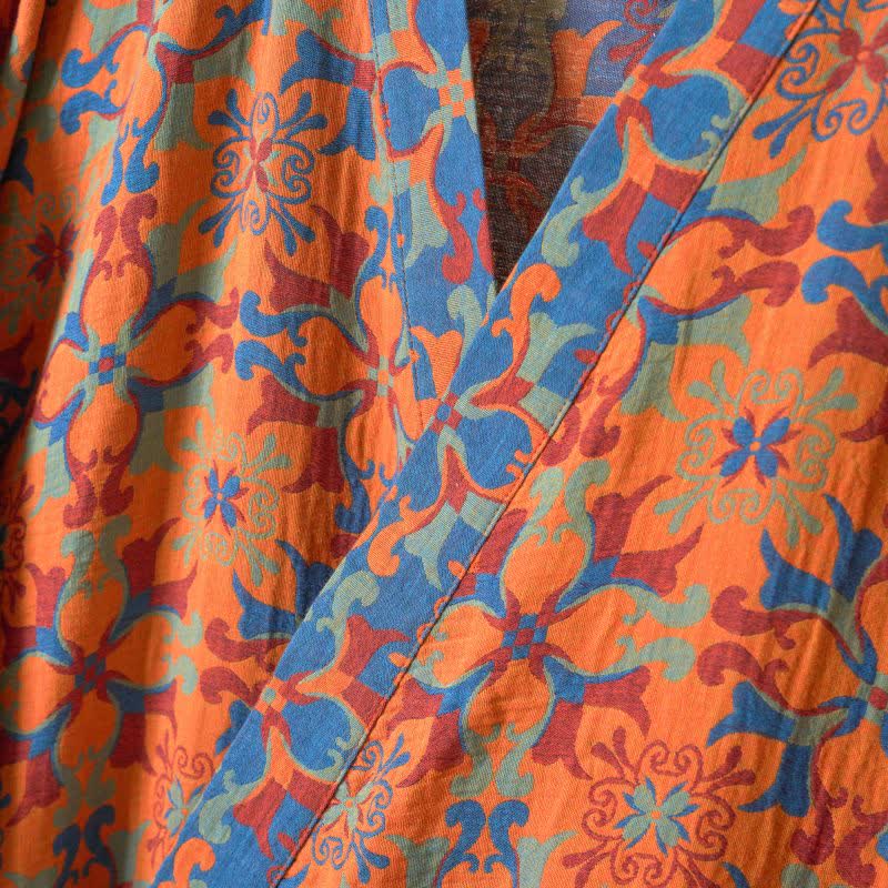 Peignoir kimono en coton à motif géométrique rétro - image 11