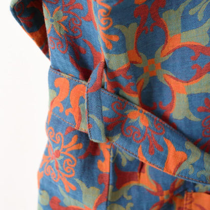 Peignoir kimono en coton à motif géométrique rétro - image 7