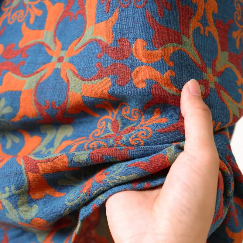 Peignoir kimono en coton à motif géométrique rétro - image 9