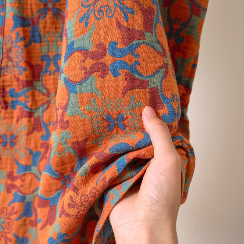 Peignoir kimono en coton à motif géométrique rétro - image 15