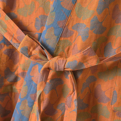 Peignoir japonais en gaze de coton avec Ginkgo Biloba - image 9