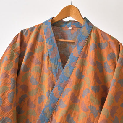 Peignoir japonais en gaze de coton avec Ginkgo Biloba - image 8