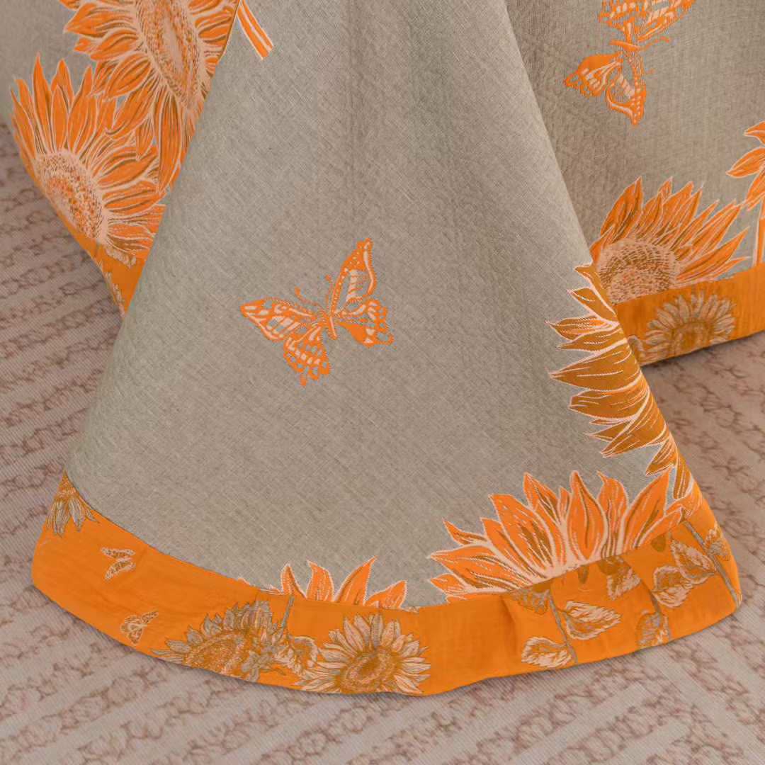 Parure de lit en gaze de coton motif papillon tournesol (4 pièces) - image 7