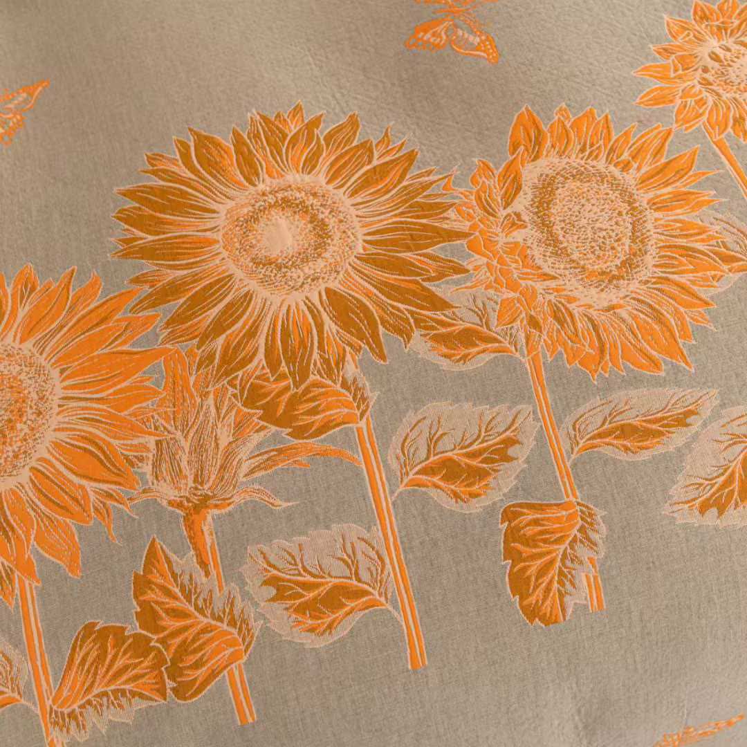 Parure de lit en gaze de coton motif papillon tournesol (4 pièces) - image 4