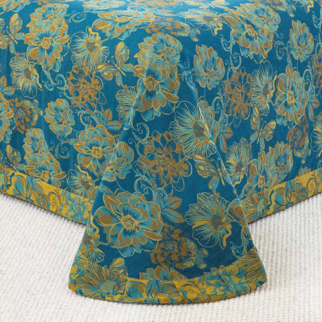 Parure de lit en gaze de coton à motif floral et papillons (4 pièces) - image 8