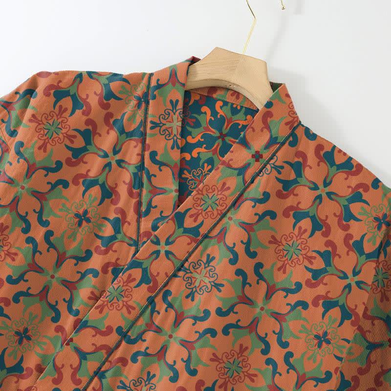 Ensemble de vêtements d'intérieur en kimono en coton à motifs géométriques - image 6