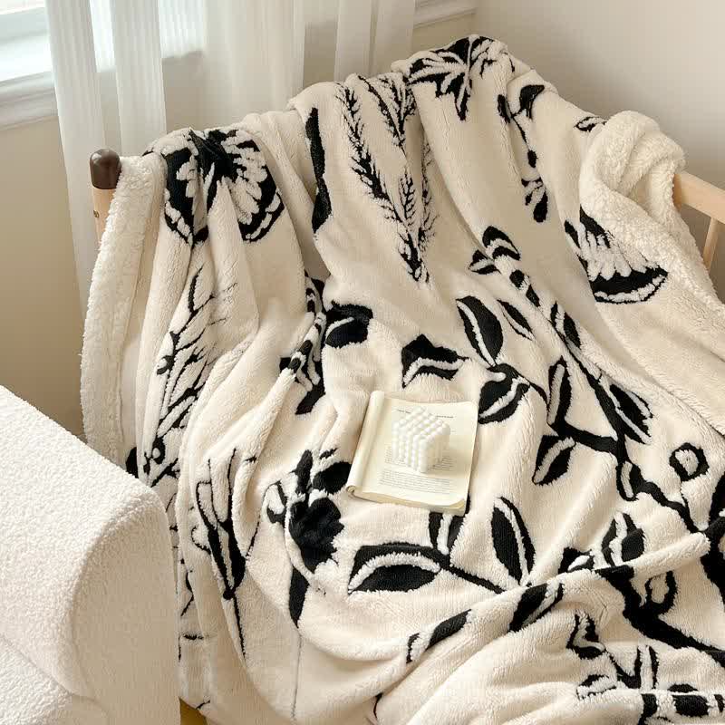 Couverture en jacquard avec motif arbre et papillon - image 13