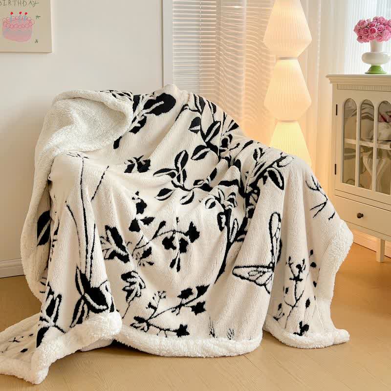 Couverture en jacquard avec motif arbre et papillon - image 12