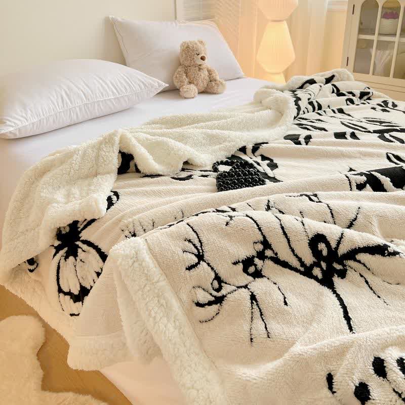 Couverture en jacquard avec motif arbre et papillon - image 7