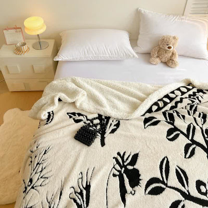 Couverture en jacquard avec motif arbre et papillon - image 4