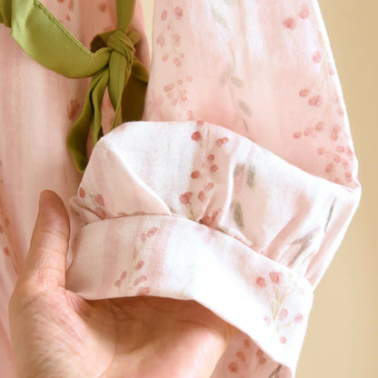 Ensemble de vêtements de détente kimono à rayures roses et fleurs - image 6
