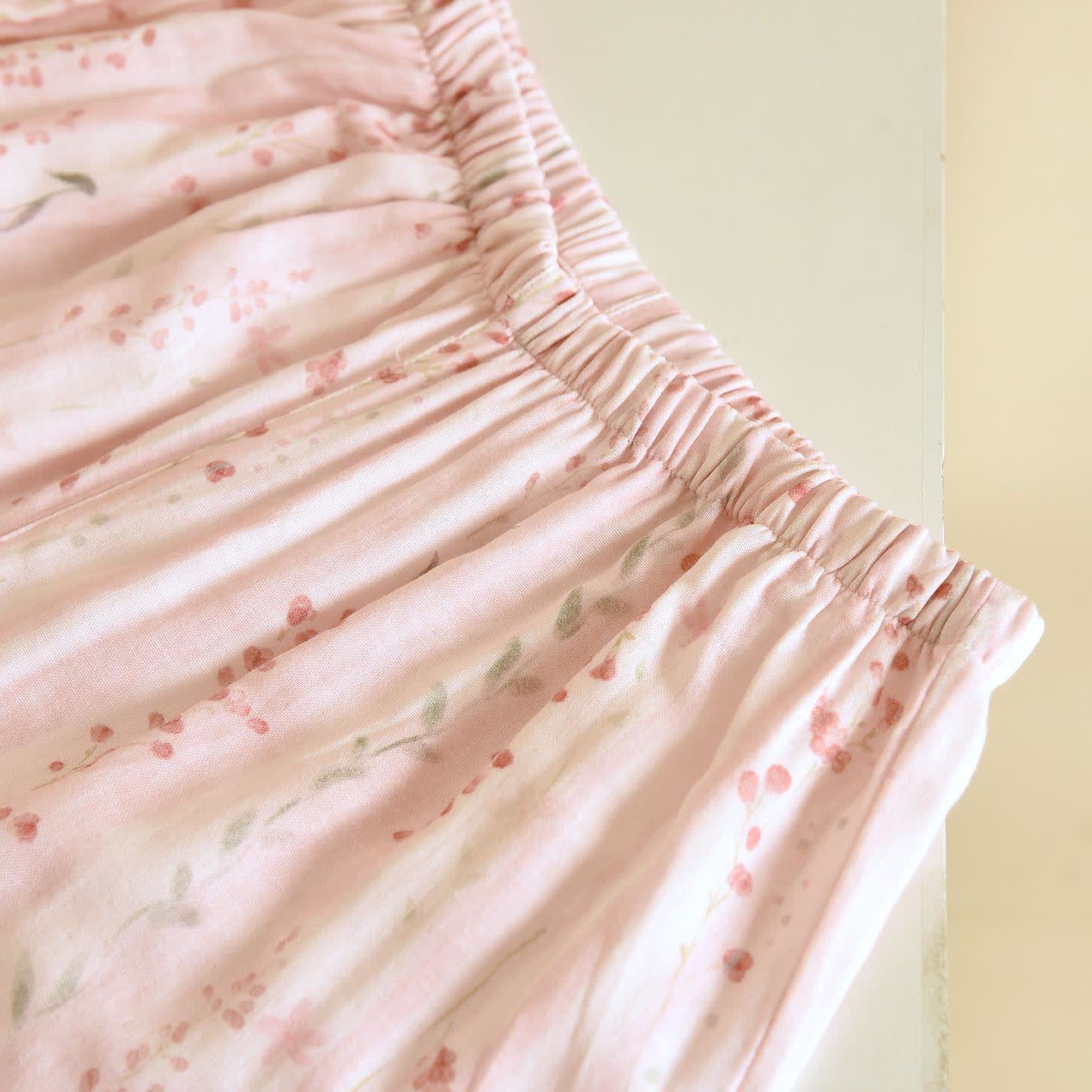 Ensemble de vêtements de détente kimono à rayures roses et fleurs - image 9