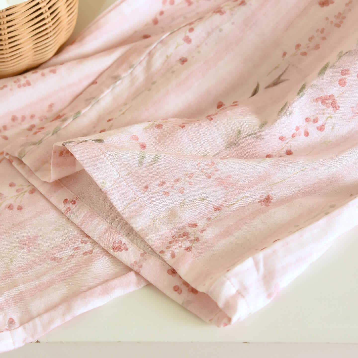 Ensemble de vêtements de détente kimono à rayures roses et fleurs - image 11