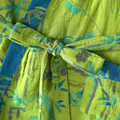 Peignoir kimono bicolore en gaze de coton bambou - image 9