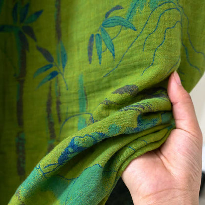 Peignoir kimono bicolore en gaze de coton bambou - image 12
