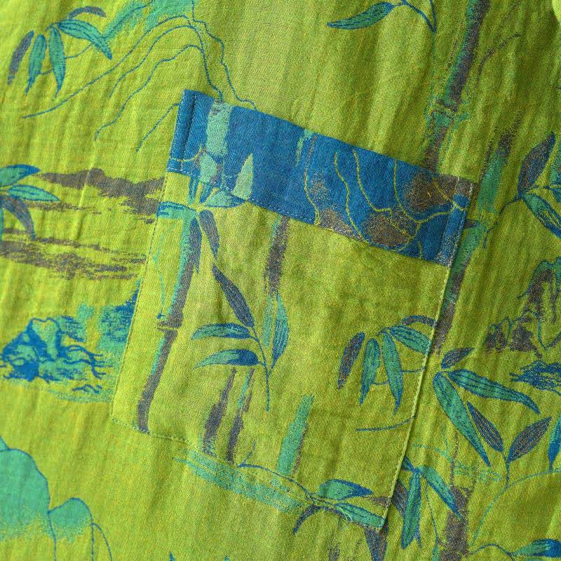 Peignoir kimono bicolore en gaze de coton bambou - image 10