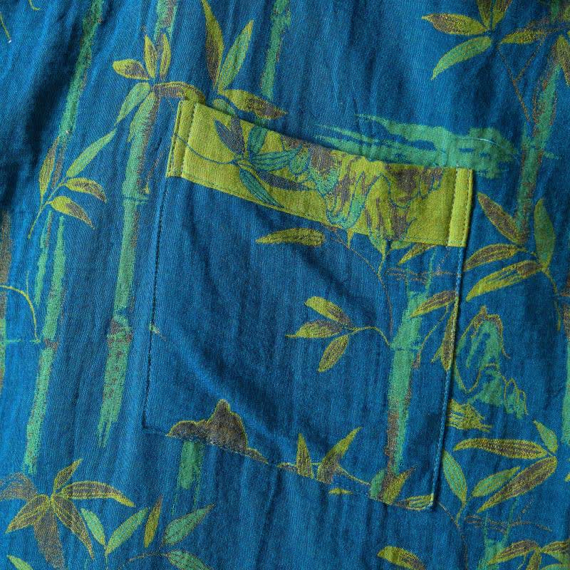 Peignoir kimono bicolore en gaze de coton bambou - image 20