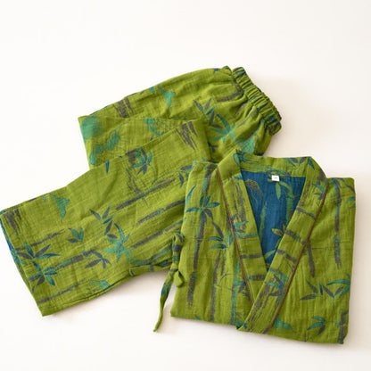 Ensemble de vêtements d'intérieur kimono en gaze de coton et bambou - image 3